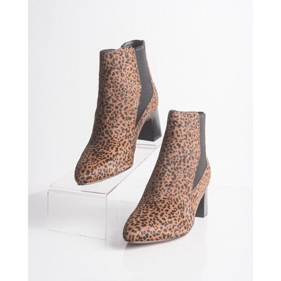 Cole Haan Womens Etta Leopard-Print Calf Hair Booties Ankle Boots US 7.5 Brown - Picture 1 of 8